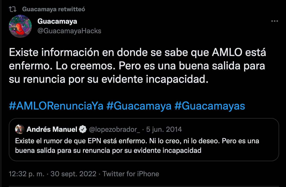 Guacamaya Hackers abre cuenta de Twitter y amenaza al gobierno de AMLO con un polémico mensaje