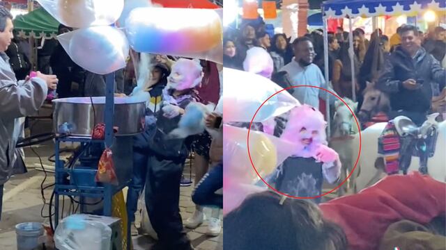 Niño algodón de azúcar en TikTok