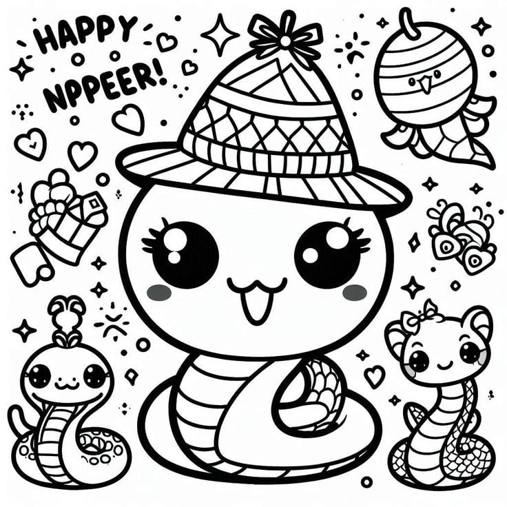 Dibujos del Año Nuevo Chino 2025 para colorear