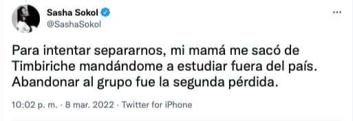 Testimonio de Sasha Sokol sobre el abuso de Luis de Llano/@Sasha Sokol