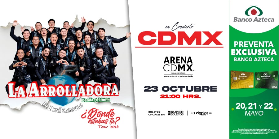 La Arrolladora Banda El Limón en la Arena CDMX: fecha, preventa y boletos