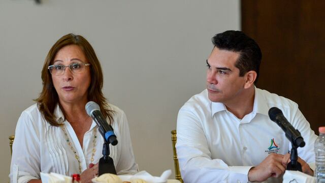Rocío Nahle y Alejandro Moreno
