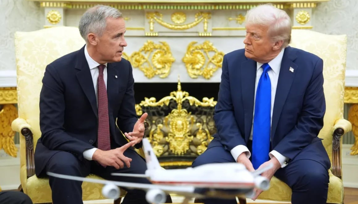 El primer ministro de Canadá, Mark Carney, y el presidente de Estados Unidos, Donald Trump