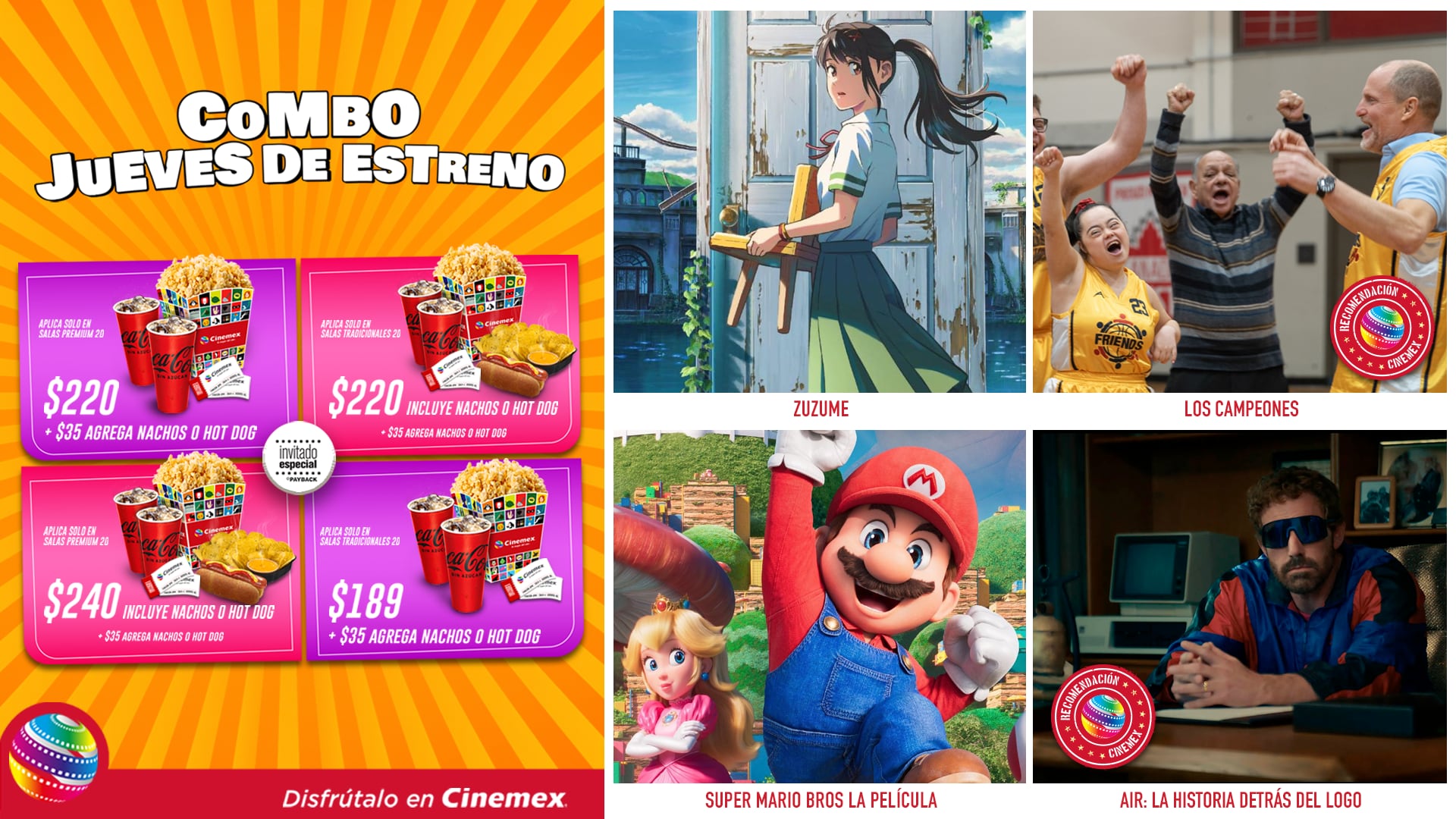 Combo jueves de estreno en Cinemex