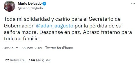 Tuit de Mario Delgado