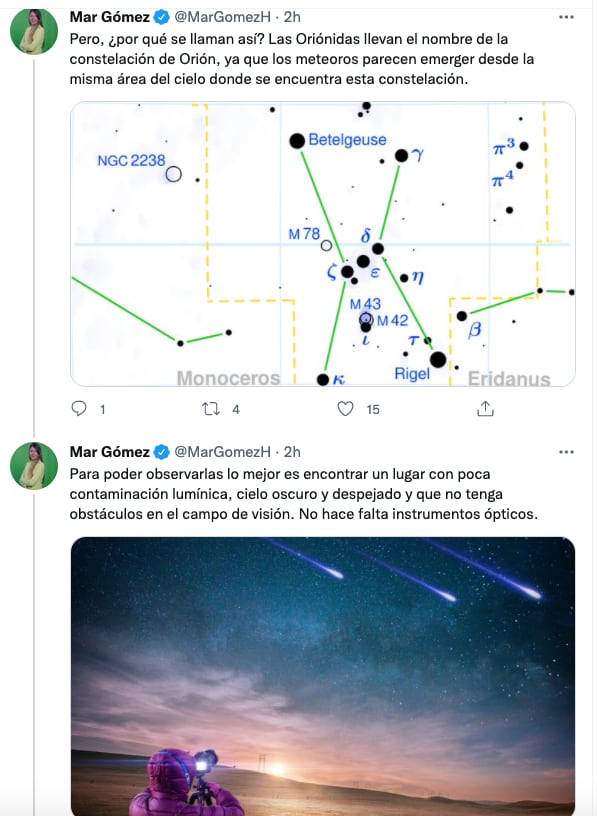 Lluvia de estrellas Oriónidas 2021