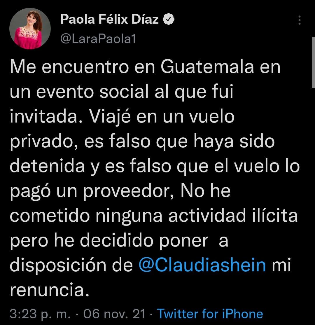 Renuncia Paola Félix Díaz, secretaria de Turismo de la CDMX