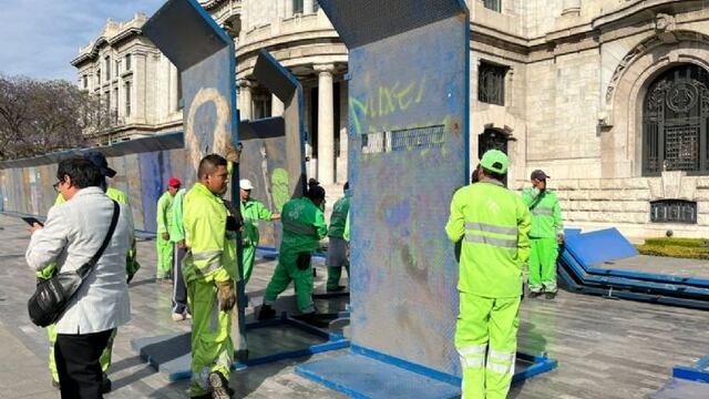 Colocan vallas en el Hemiciclo a Juárez y comercios por paso de la protesta 8M