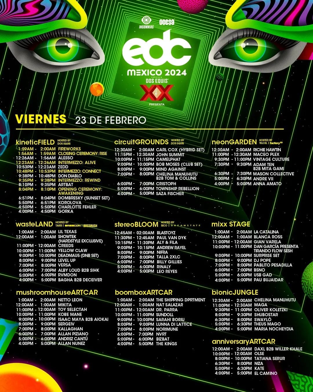 EDC México 2024: Horarios para el viernes 23 de febrero