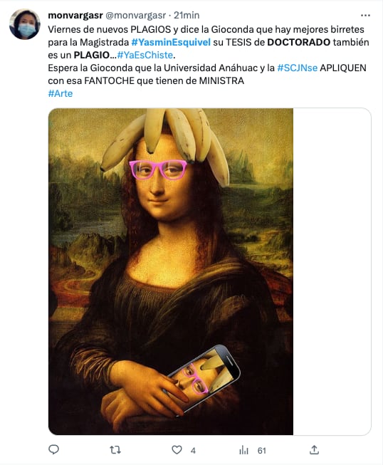 Memes a Yasmín Esquivel por plagio de tesis de Doctorado
