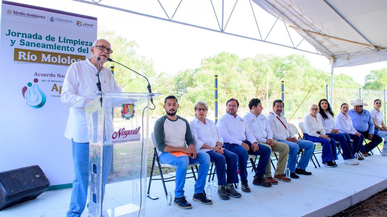 Gobernador de Nayarit lidera Jornada de Limpieza del río Mololoa con participación ciudadana por la recuperación de cuerpos de agua