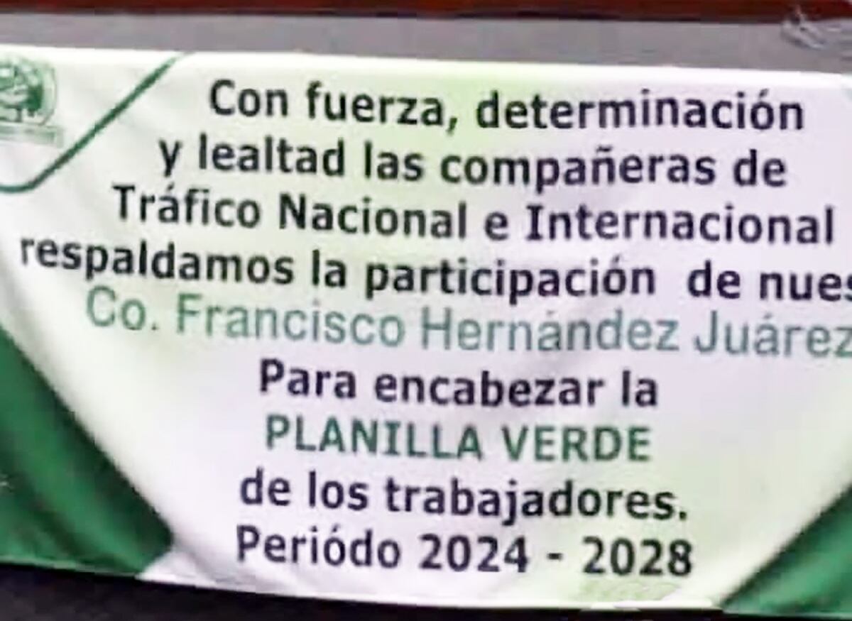 Manta de apoyo a la candidatura de Francisco Hernández Juárez por la secretaría general del STRM