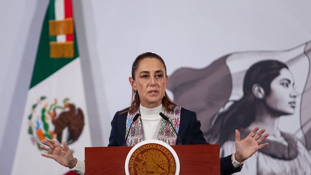 Claudia Sheinbaum Pardo, presidenta de México durante conferencia en Palacio Nacional
