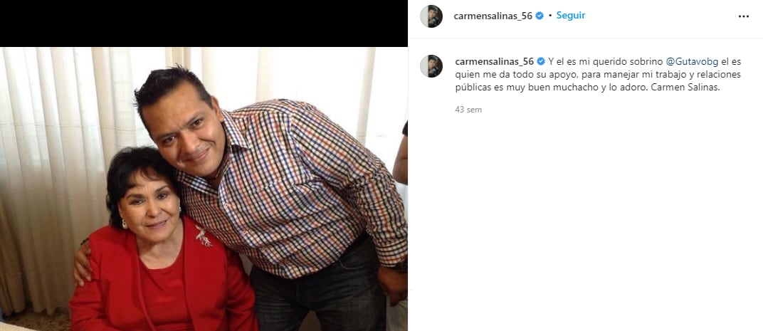 Carmen Salinas presenta a su sobrino, Gustavo Briones.