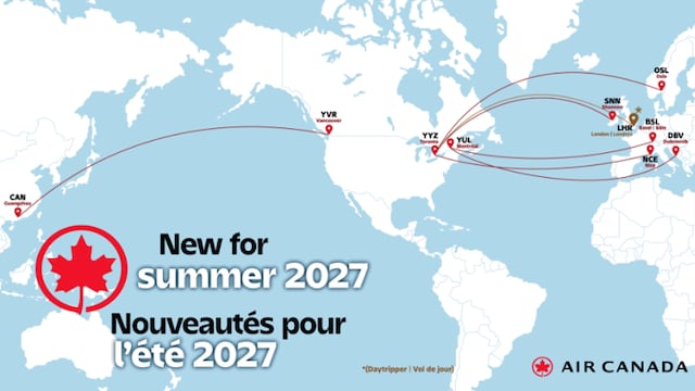 Rutas verano 2027, Air Canada