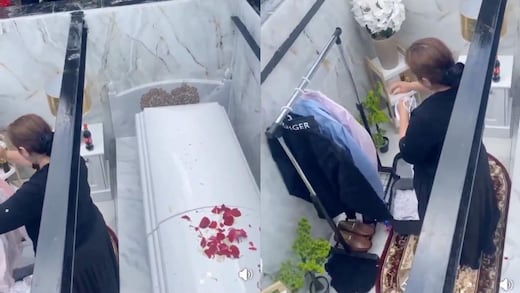 VIDEO: La exorbitante tumba que se convirtió en el cuarto del difunto con cama, ropa y lámpara de noche