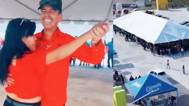 fila para bailar con Elmer