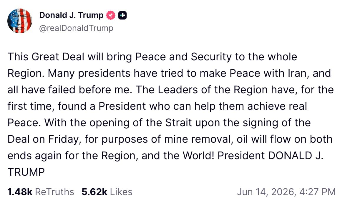Trump e Irán preparan la firma del acuerdo de paz