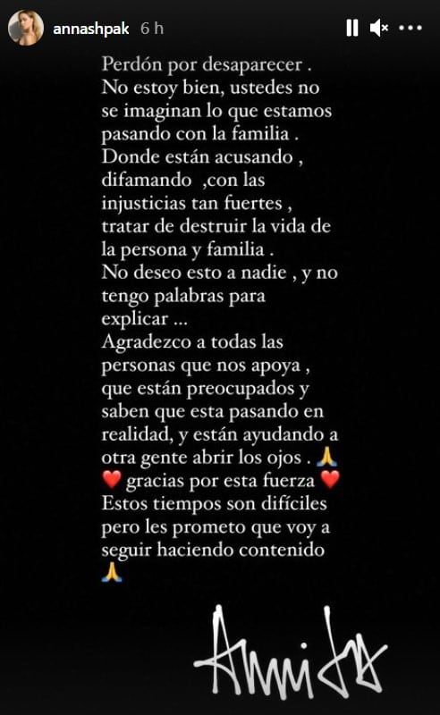 Mensaje de Anna Shpak