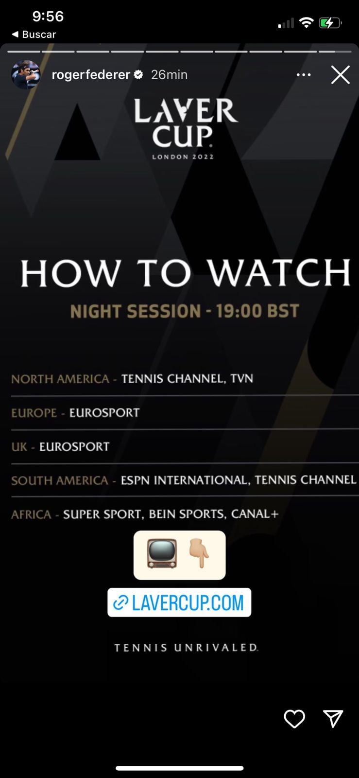 Roger Federer transmisión