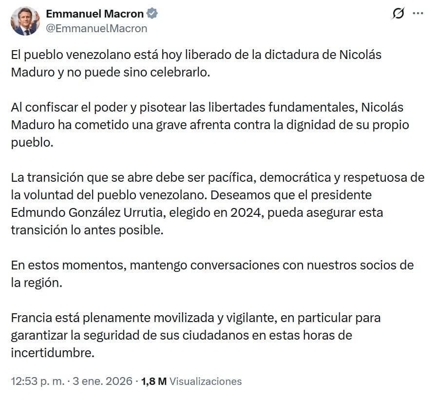 Reacción mundial a detención de Nicolás Maduro