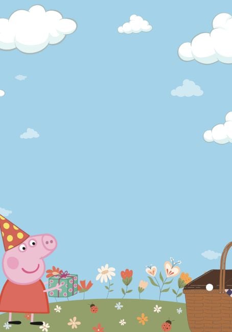 Tarjeta de Peppa Pig para graduación de picnic