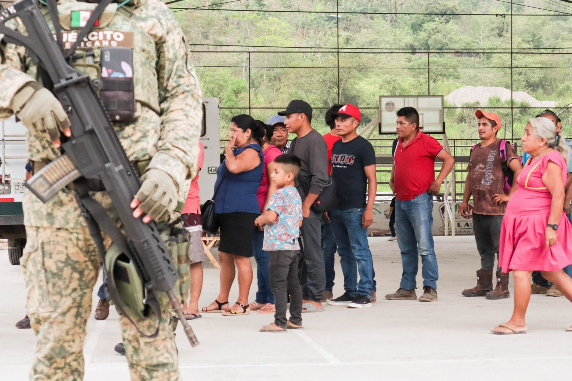 Campamento de desplazados por la violencia en Chiapas