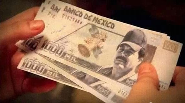 Billete con la imagen del Mayo Zambada