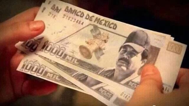 Billete con la imagen del Mayo Zambada
