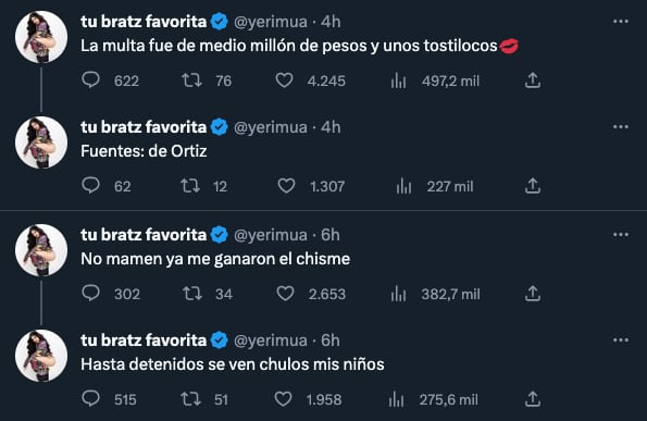 Yeri Mua tuitea respecto a la detención de Naim Darrechi