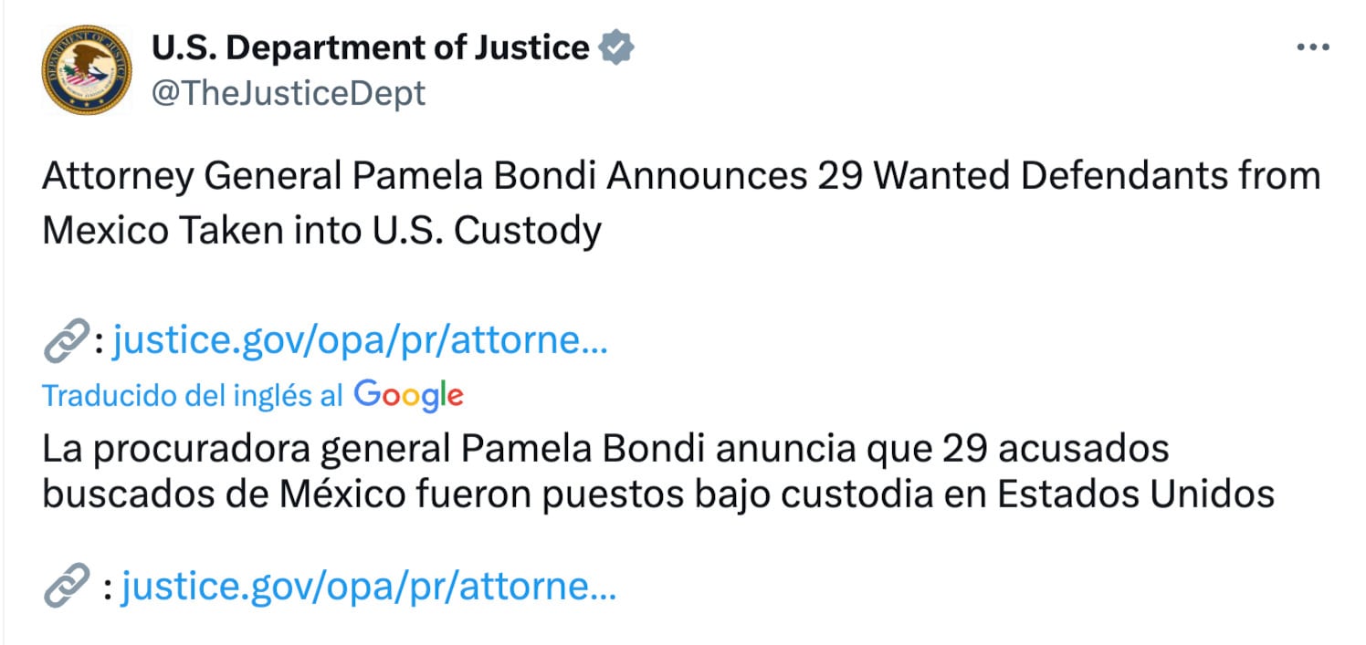 Estados Unidos celebran extradiciones