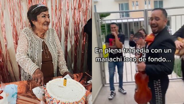Abuelita en cumpleaños, mariachi