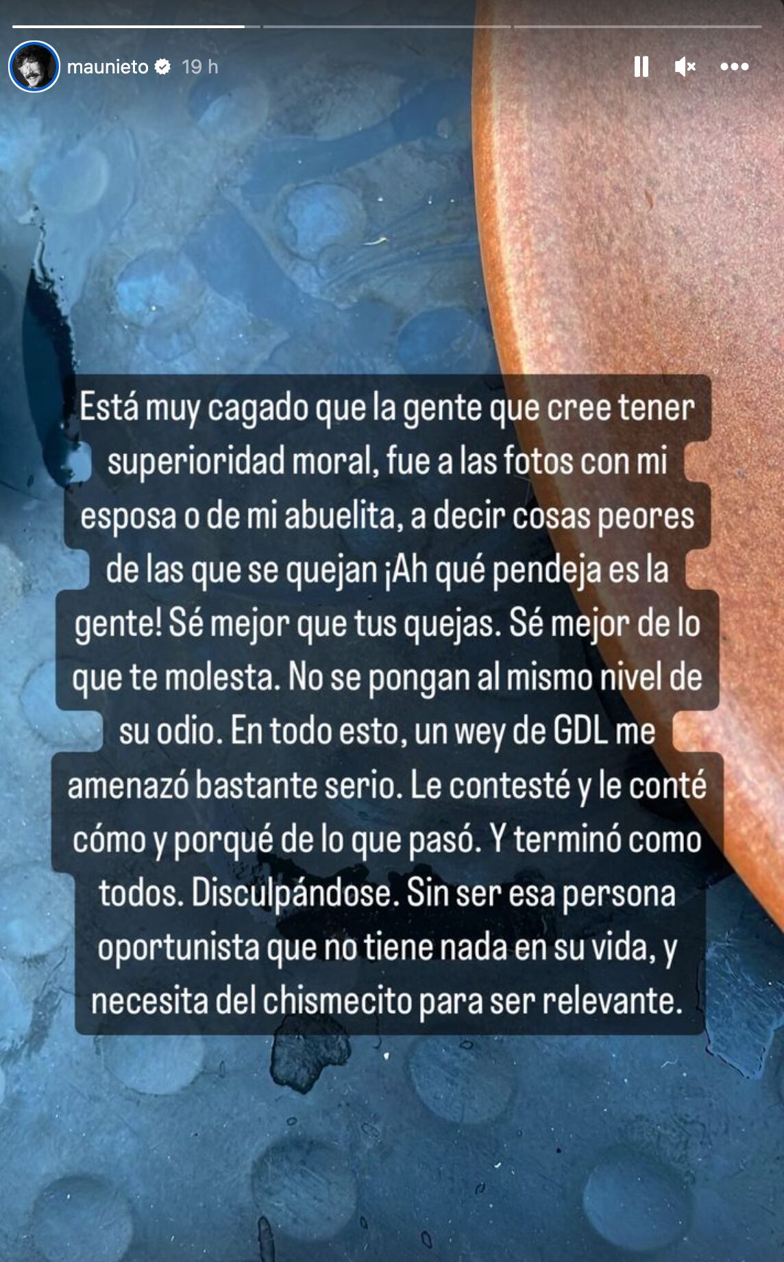 Mau Nieto se lanza contra los “doble moral” que le creen a Ricardo O’Farrill