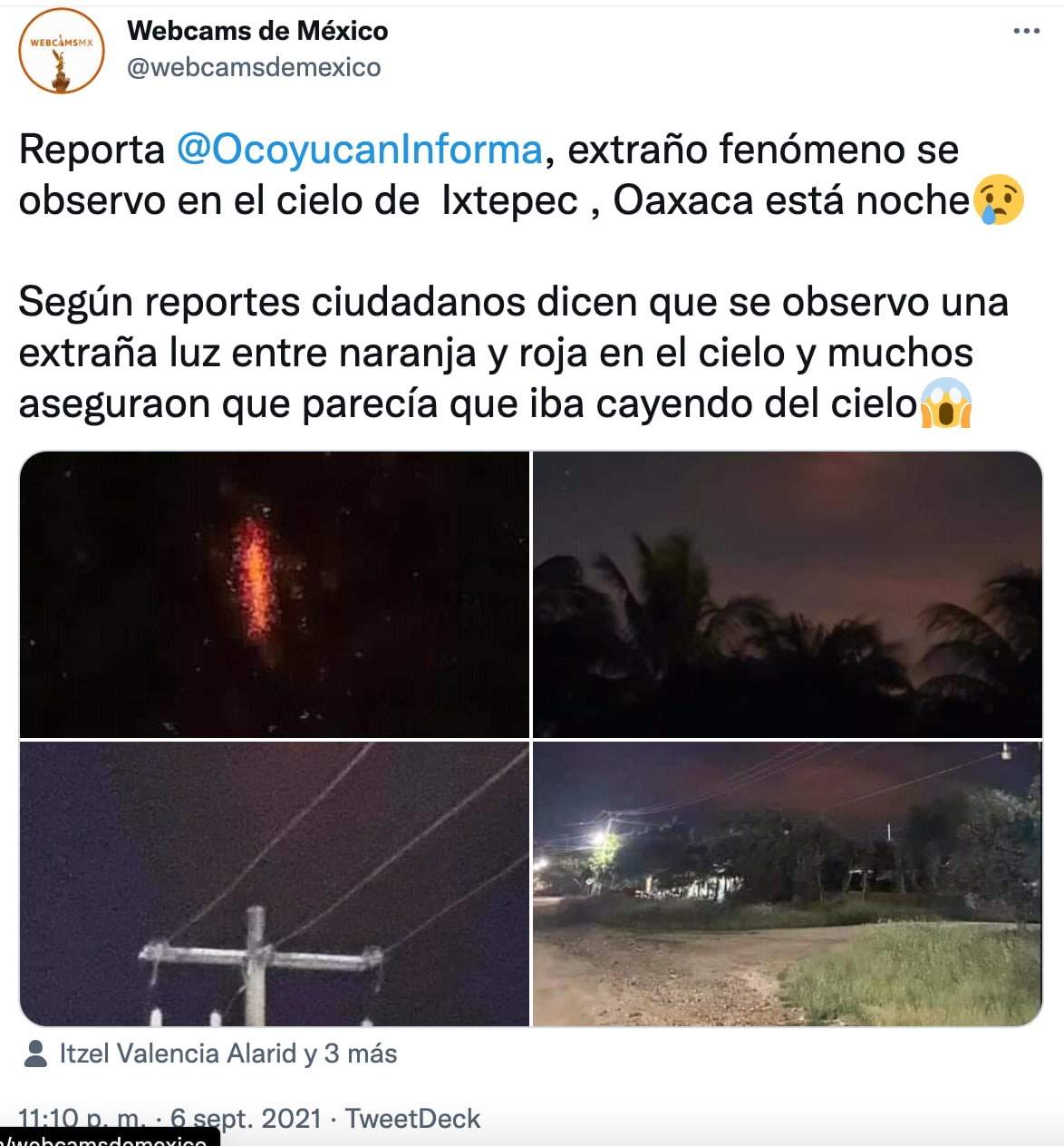 Luz roja en el cielo de Oaxaca