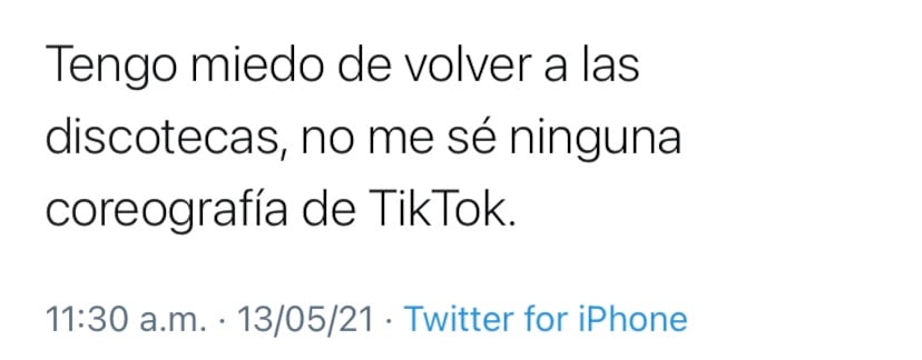 Tuit sobre regreso a las discotecas