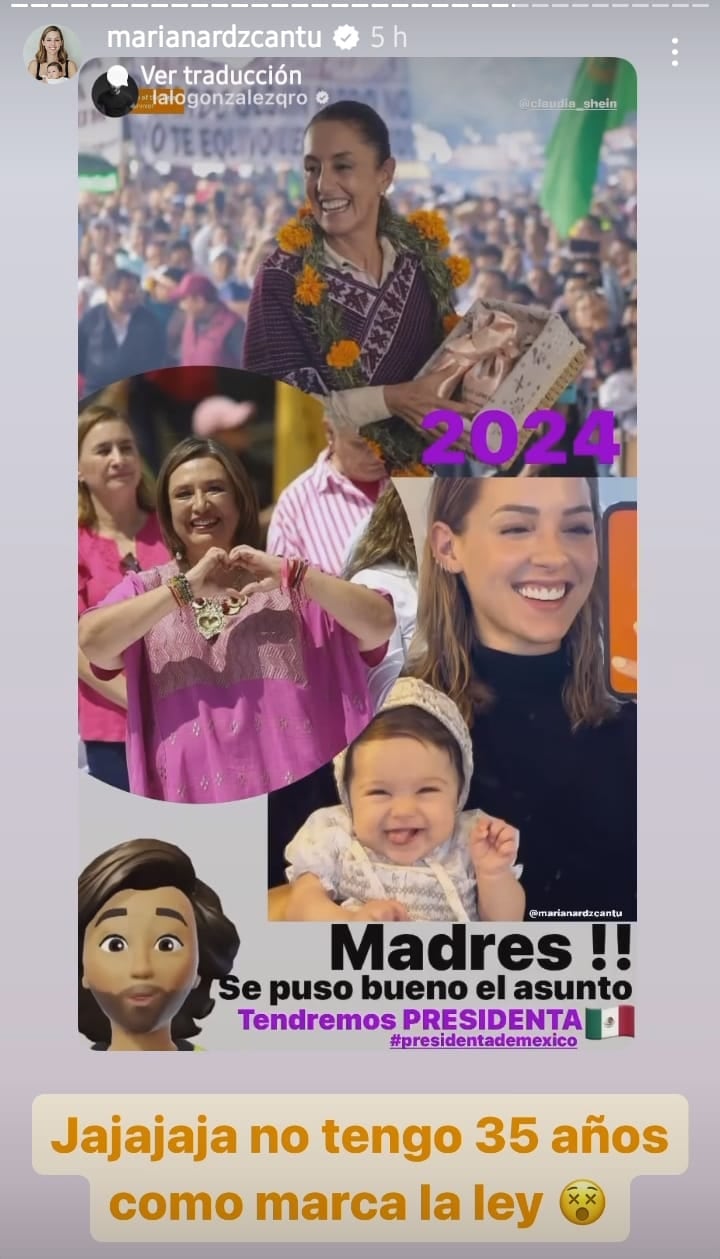 Mariana Rodríguez como candidata a la presidencia en esta canción