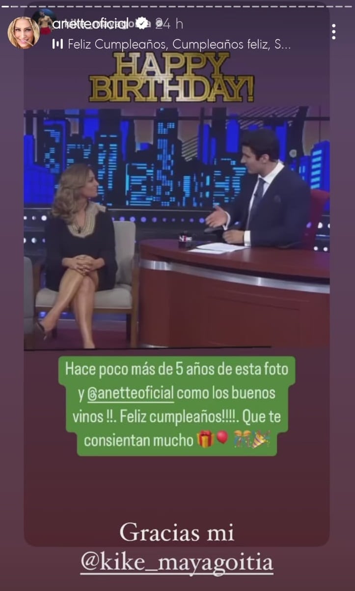 Venga La Alegría: Anette Cuburu responde a felicitación de Enrique Mayagoitia.