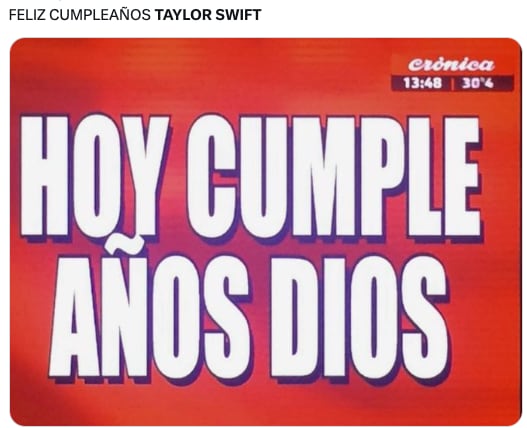 Taylor Swift cumple años este 13 de diciembre y lo celebran con memes