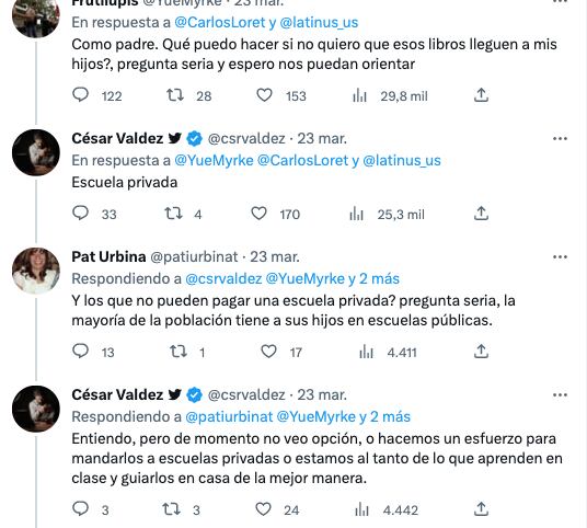 Conversación clasista por libros de texto