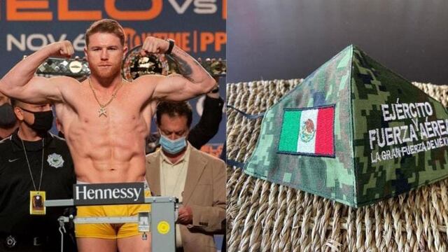 Canelo rendirá homenaje al Ejercito Nacional Mexicano y a la Fuerza Aérea portando un cubrebocas