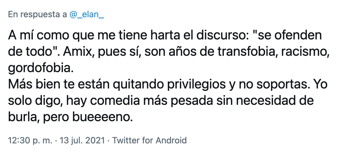Respuesta a Elán