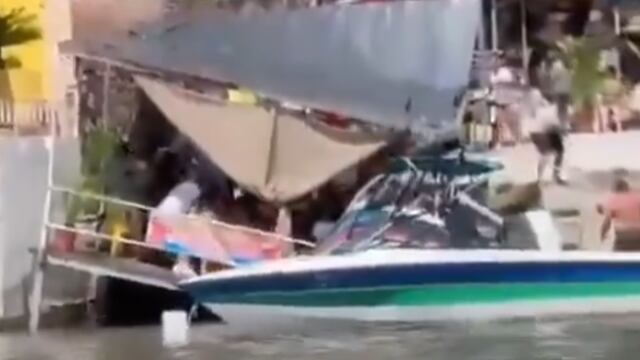 Caída de un muelle en el lago de Tequesquitengo, en Morelos