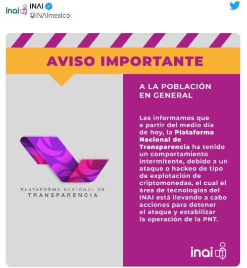 INAI denuncia hackeo