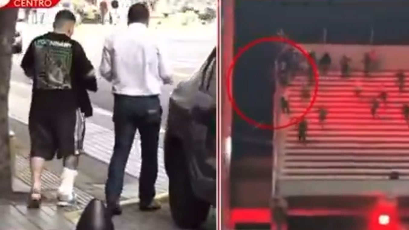 ¡Salió ileso! Fan que cayó al vació en el Independiente vs U. De Chile sale caminando del hospital