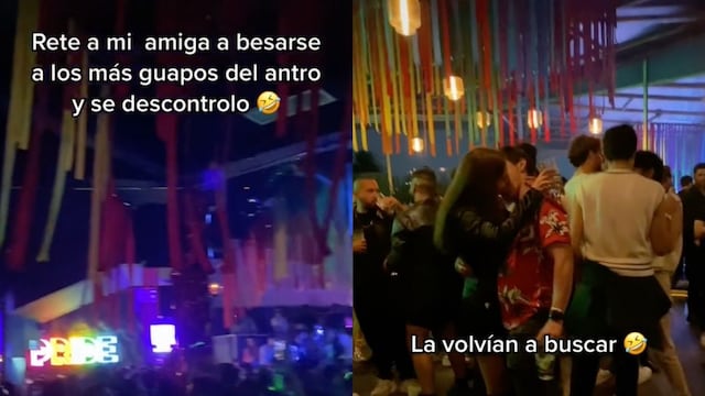 VIDEO: La reta a besarse con los más guapos del antro y hasta repite para TikTok