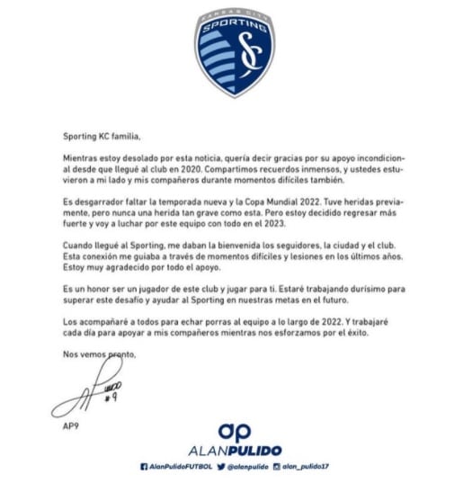 Comunicado de Alan Pulido