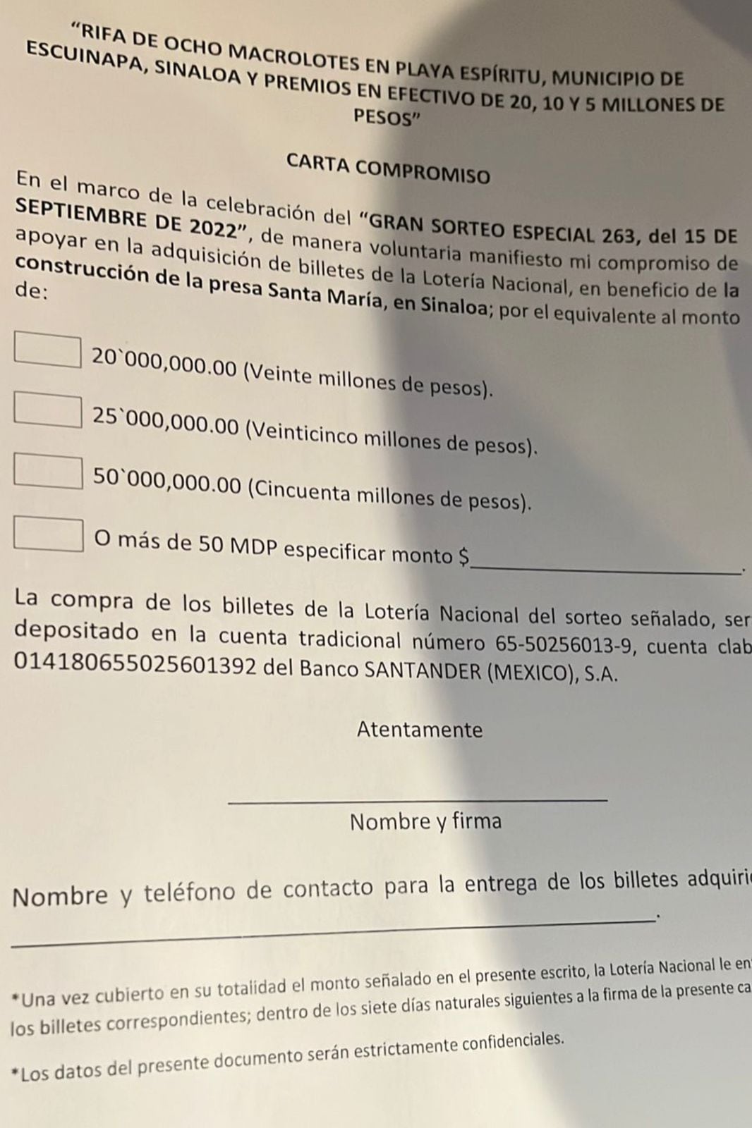 AMLO pidió a empresarios comprar de 20 a 50 millones de pesos en cachitos de lotería