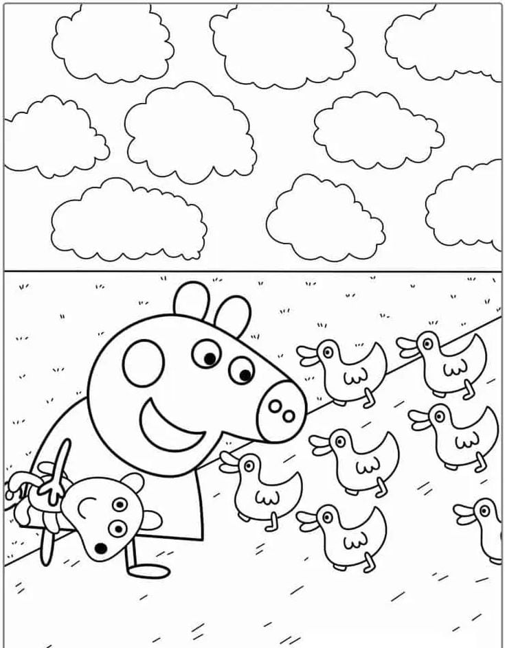 Dibujos de Peppa Pig de vacaciones para colorear