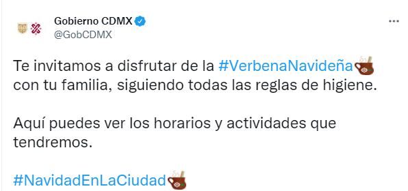 Tweet del gobierno de la CDMX con su emoji