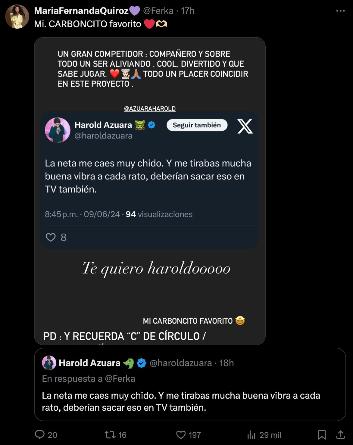 Ferka se peleó con Harold Azuara en MasterChef Celebrity 2024, pero es su favorito